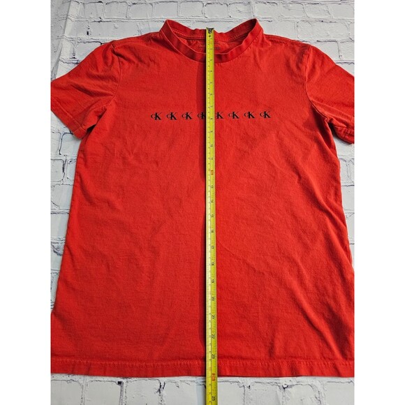 Calvin Klein Jeans Men’s Red T-Shirt XS Logo Graphic Cotton Short Sleeve - Picture 4 of 12